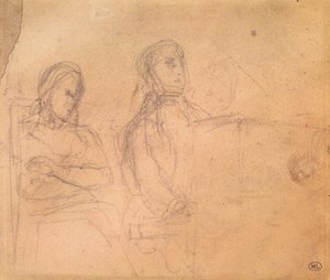 Étude pour un portrait de Frédéric Chopin (1810-49) et George Sand (1804-76)